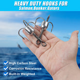 Weighted treble hook 6/0 size